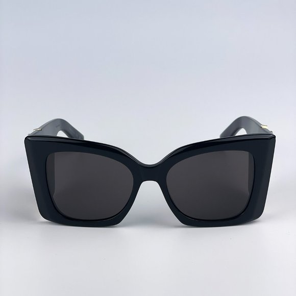 Saint Laurent SLM119 BLAZE 001 Sunglasses Black Grey Oversized Cat Eye Women - Picture 9 of 15